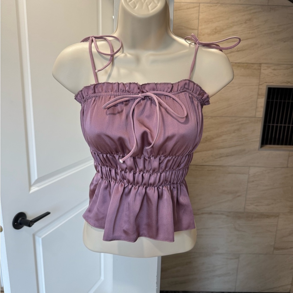 Boohoo Lavender Ruched Camisole Top